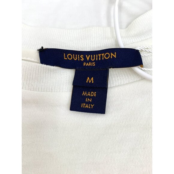 Louis Vuitton White Logo Embroidered Crewneck Short Sleeve T-Shirt - Picture 7 of 9